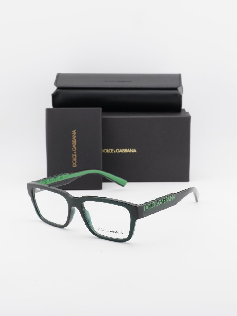 Dolce & Gabbana Dg5112 3008 Rectangle Eyeglasses - Green 55mm